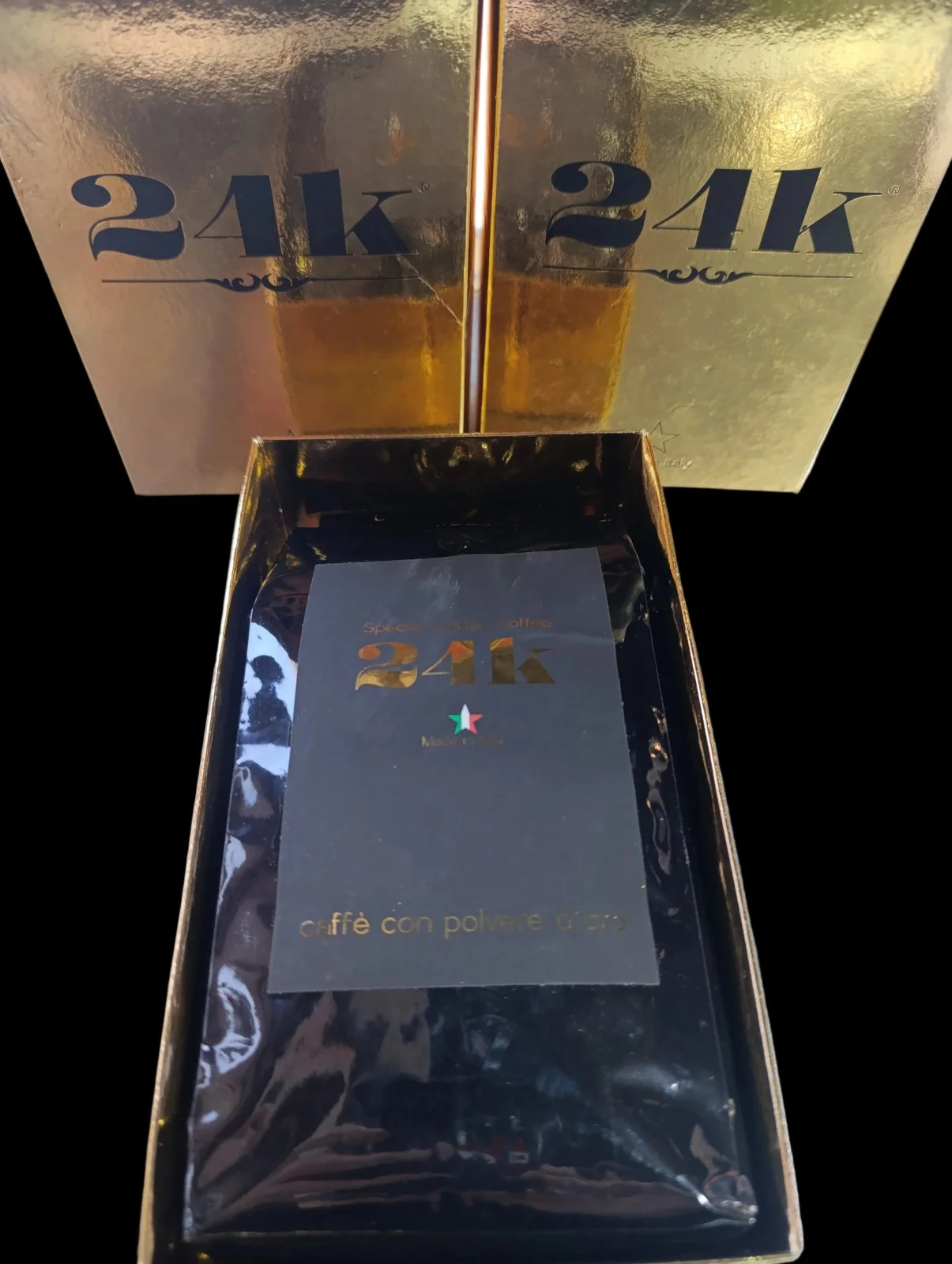 24K Special Italian Golden Coffee  beans 500g | أربع وعشرين قيراط حبوب القهوة الايطالية - Image 2