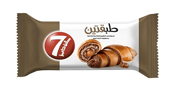 7Days Croissant Double Cocoa & Vanilla with Caramel 90g | كرواسون الشوكولاتة والفانيلا بالكراميل