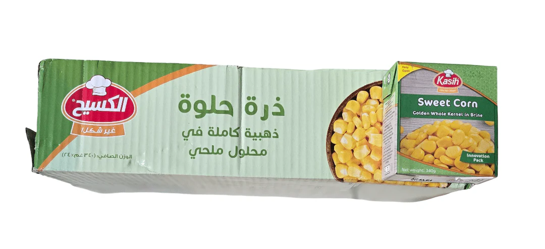 Al Kasih Sweet Corn Golden Whole Kernel  Box 24*340g|الكسيح ذرة حلوة