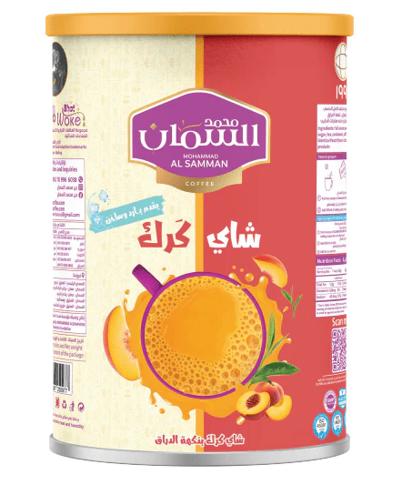 Al Samman Karak Tea Peach Flavor 640g |  السمان شاي كرك   ( بنكهة ا الدراق)