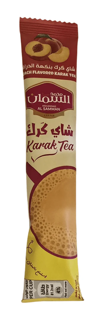 Al Samman Karak Tea Peach Flavour 20g |  السمان شاي كرك أصابع  ( بنكهة الدراق )