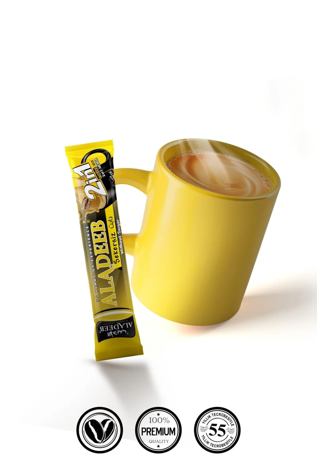 Aladeeb 2 in 1 Sugar Free Coffee CTN 12 x 24 pcs x 10g | الاديب 2 في 1 دايت بدون سكر - Image 4