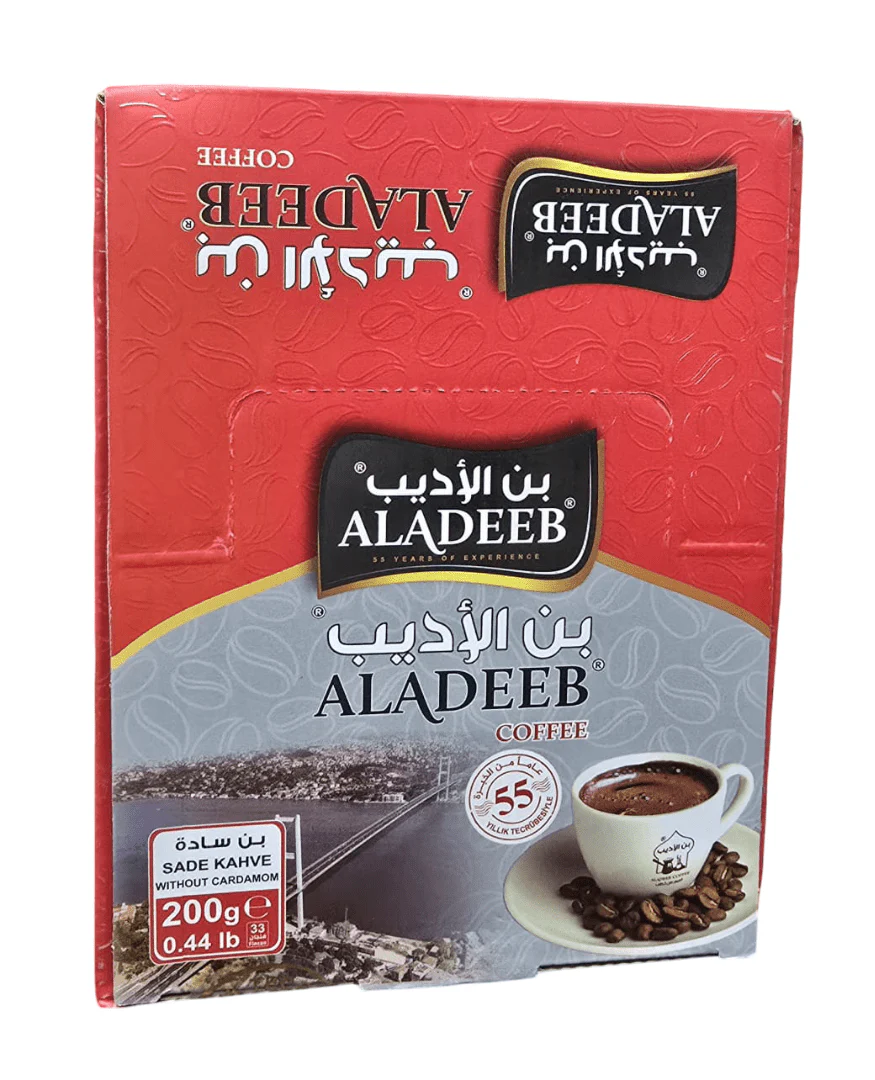 Aladeeb Coffee without Cardamom Box of 10 x 200g | الاديب قهوة بن ساده