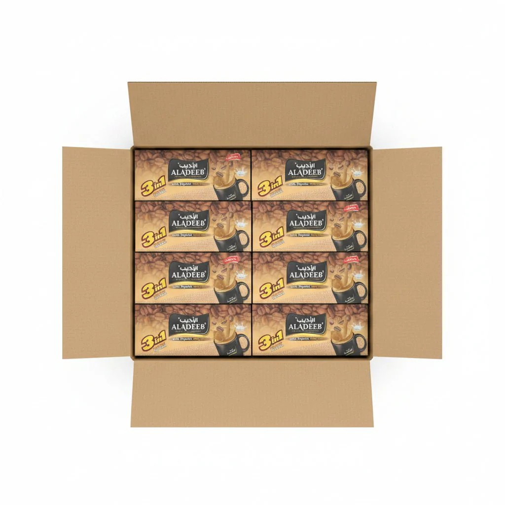 Aladeeb 3 in 1 Milky Foamy Coffee Mix CTN 12 x 24pcs x 18g | الاديب 3 في 1 بالحليب