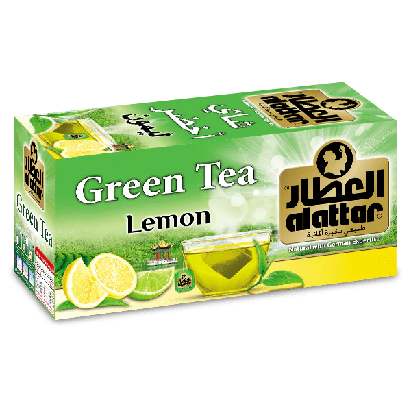 Alattar Green Tea with Lemon Tea Bags | العطار شاي أخضر ليمون