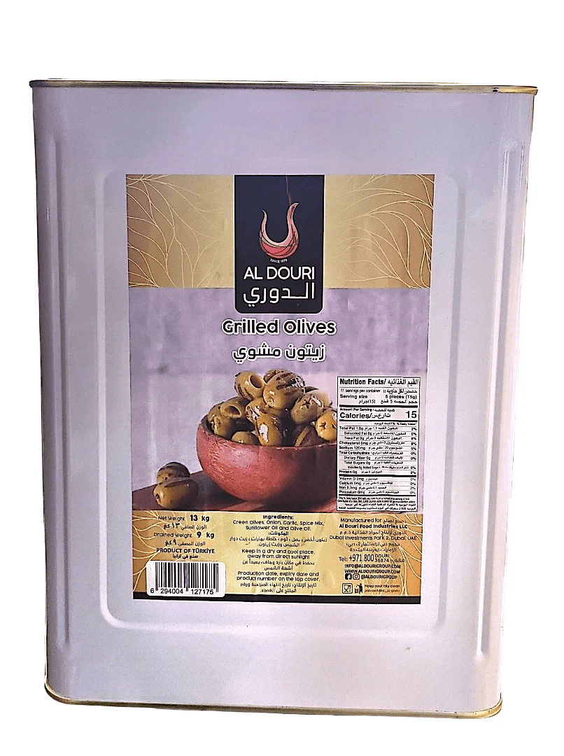 Al Douri Green Olives Grilled 9Kg Box | الدوري زيتون مشوي