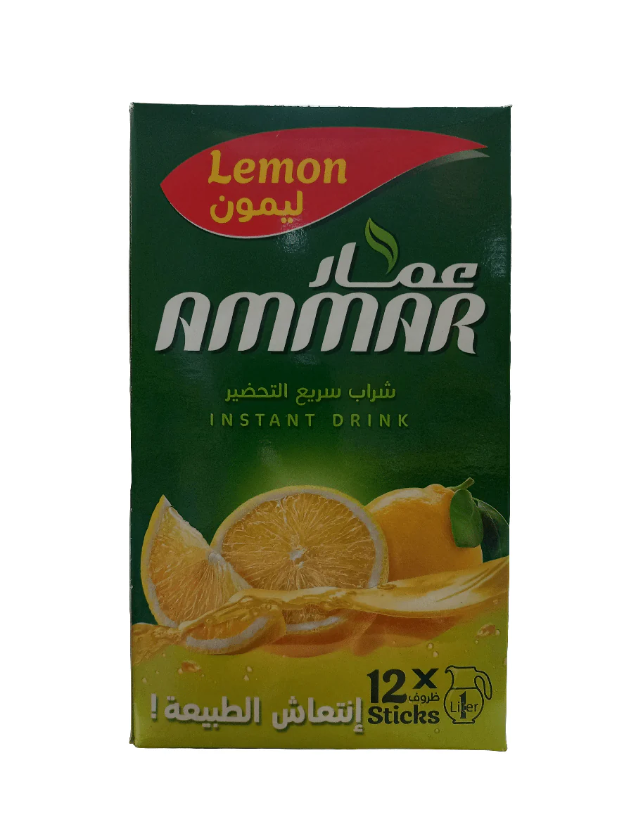 Ammar Instant Drink Lemon Pack of 12 | عمار بودرة شراب الليمون
