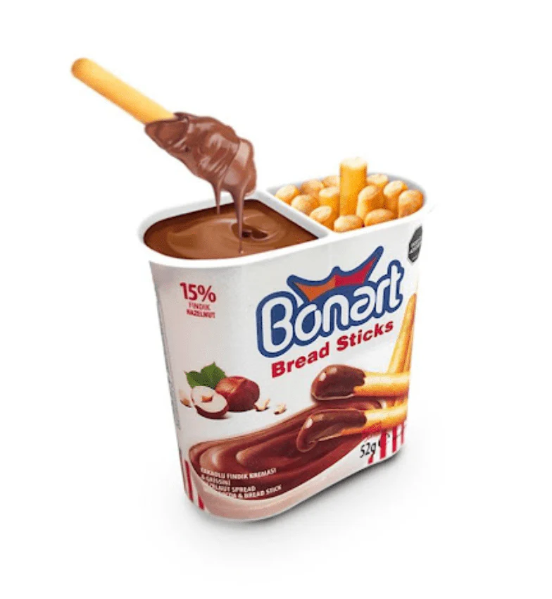 Bonart Breadsticks With Hazelnut Cream 24 X 52g |  بونارت أصابع خبز  مع كريمة البندق - Image 2