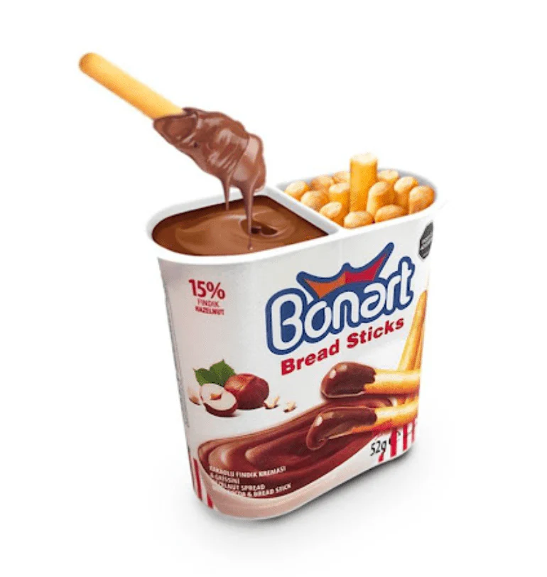Bonart Breadsticks With Hazelnut Cream 52g | بونارت أصابع خبز  مع كريمة البندق - Image 2