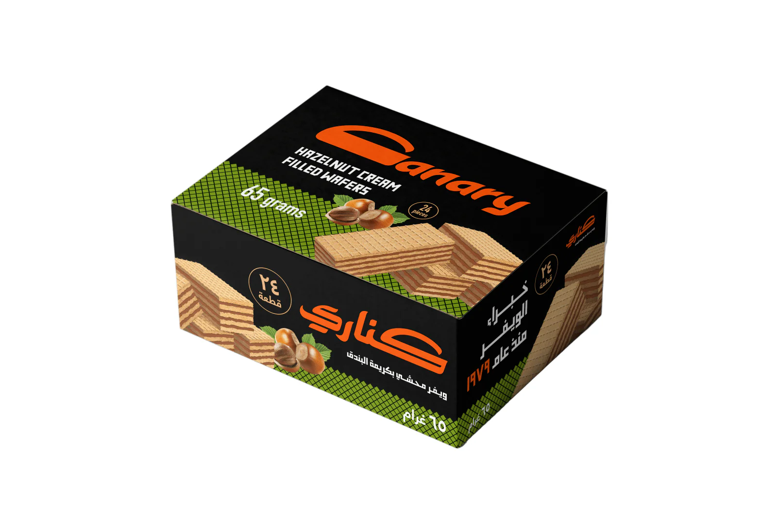 Canary Wafer with Hazelnut Cream 24 x 65g | بسكويت كناري كبير بالبندق