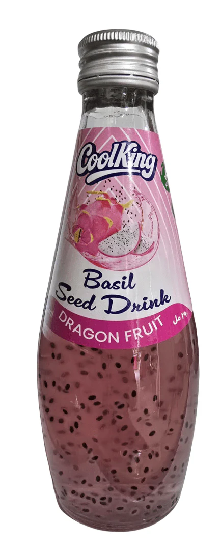 Cool King Basil Seed Drink Dragon Fruit  290ml|كولينغ عصير دراغون فروت وبذور الريحان