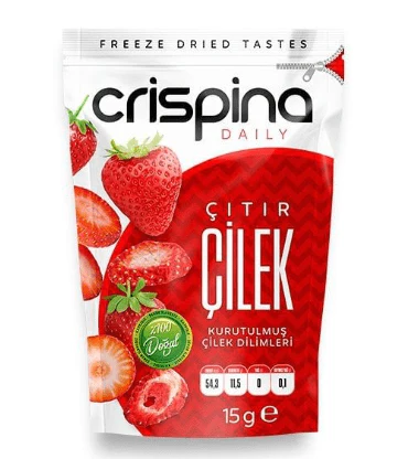 Crispina Freeze Dried Strawberry Slices 15g | كريسبينا شرائح فراولة مجففة