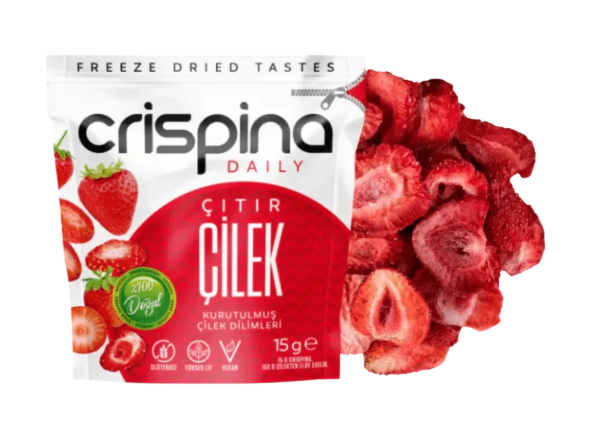 Crispina Freeze Dried Strawberry Slices 15g | كريسبينا شرائح فراولة مجففة - Image 2