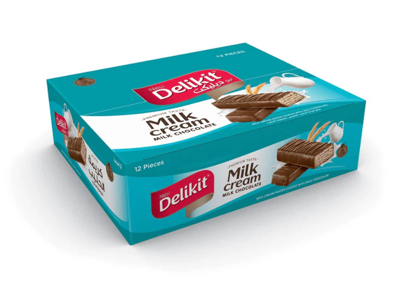 Katakit Delikit Milk Cream Milk Chocolate Wafer Box 12 x 35g | ديلكيت ويفر الشوكولاتة