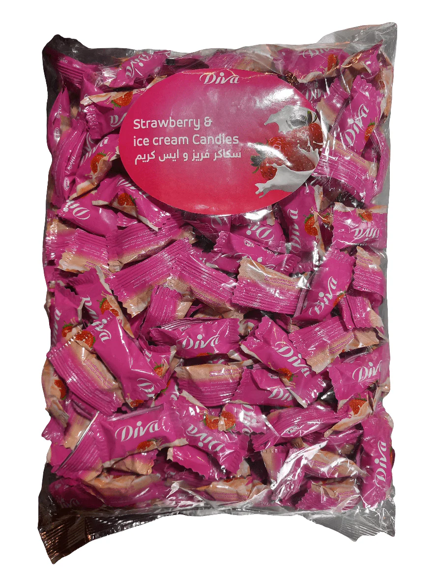 Diva Strawberry & Ice Cream Candies 1Kg (Exp:8/7/2026)| ديفا سكاكر الفراولة والايسكريم