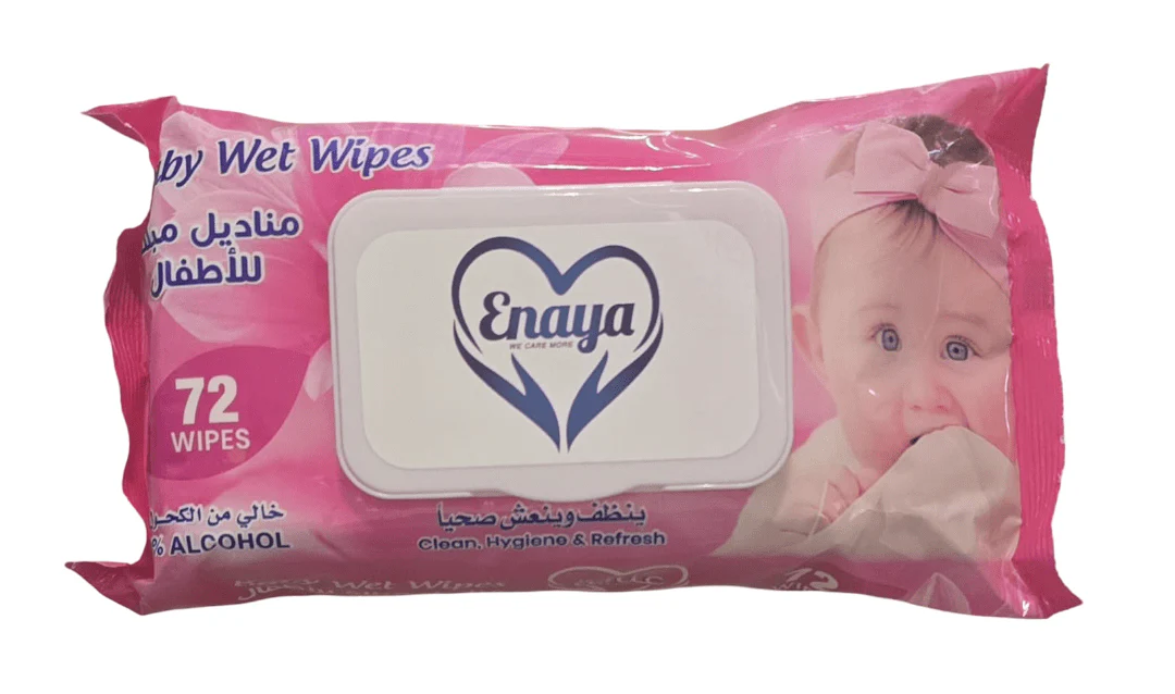 Enaya baby Wet Wipes ( Pink)  | عناية مناديل مبللة للأطفال (وردي)