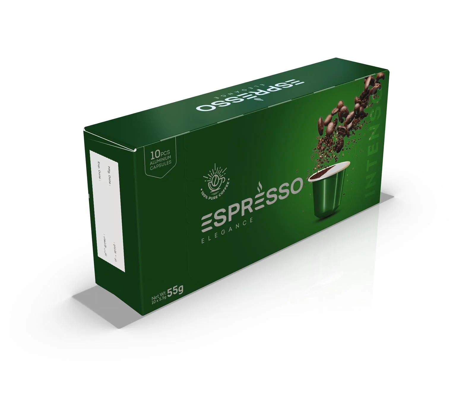 Espresso Elegance Coffee Capsules Dark 10 x 5.5g | كبسولات اسبرسو قهوة داكنة (Exp:18/07/2026)