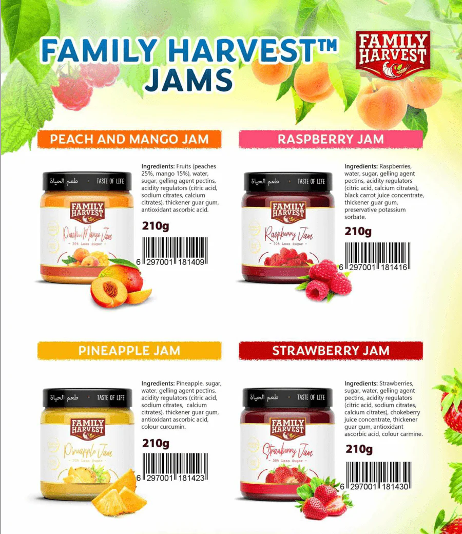 Family Harvest Jam Peach & Mango 210g | مربى الخوخ والمانجا - Image 2