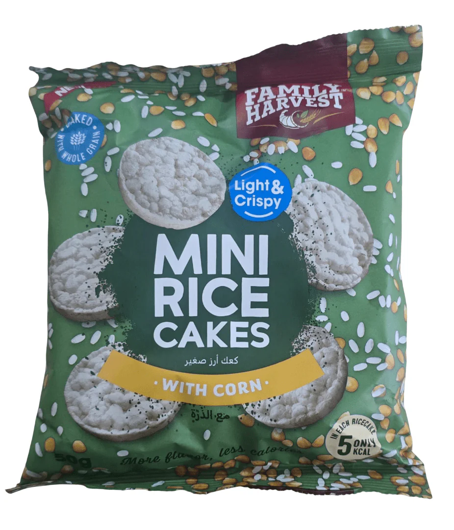 Family Harvest Mini Rice Cakes with Corn 50g