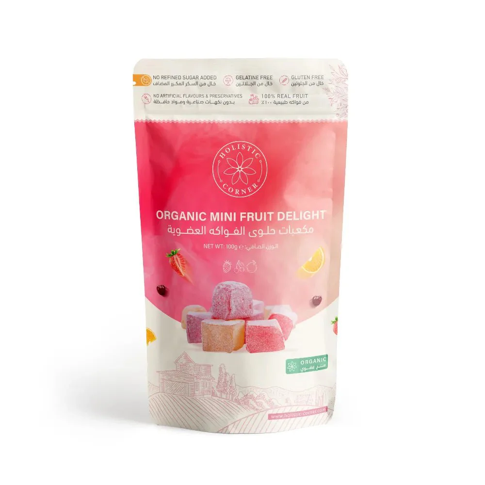 Holistic Corner Organic Mini Fruit Delight 100g | مكعبات حلوى الفواكه العضوية