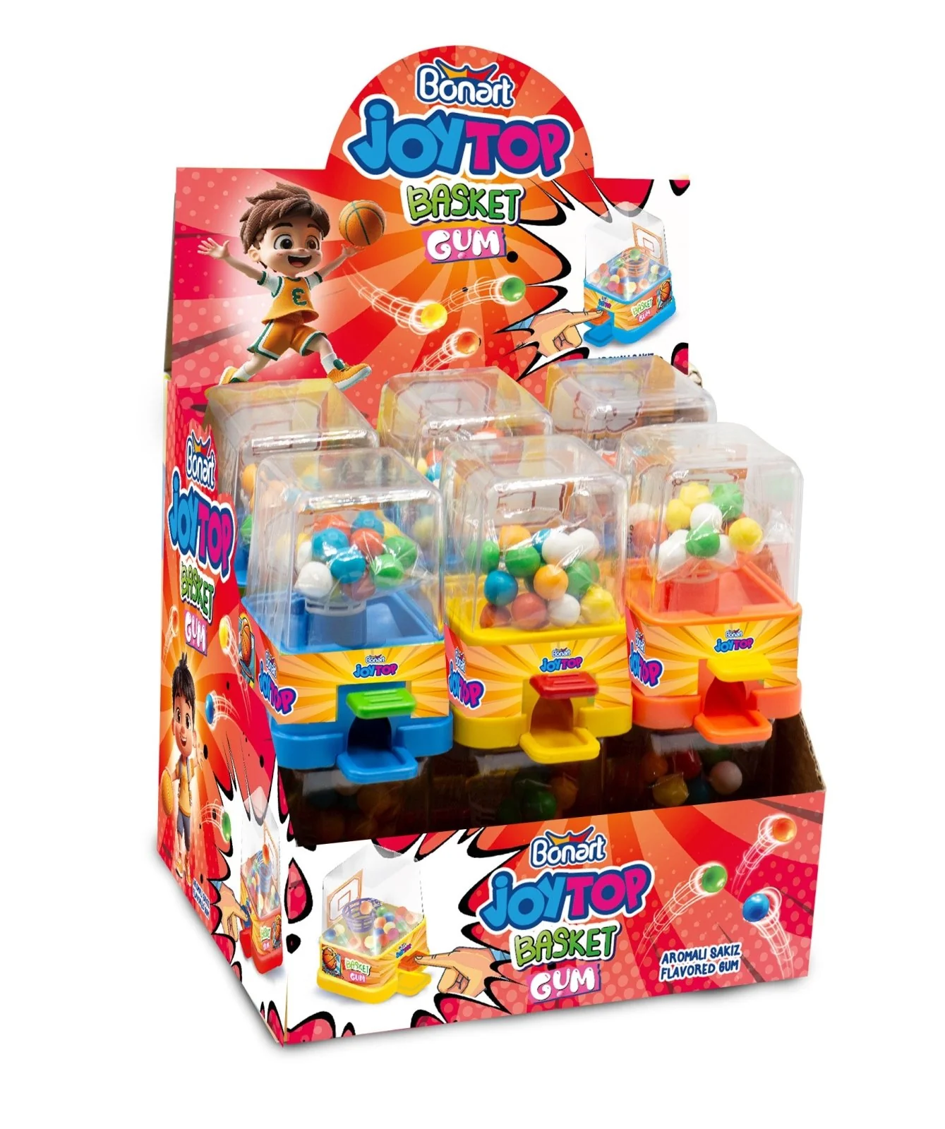 Joytop Basket Gum Toy 12 X 24g | جوي توب لعبة كرة سلة مع علكة