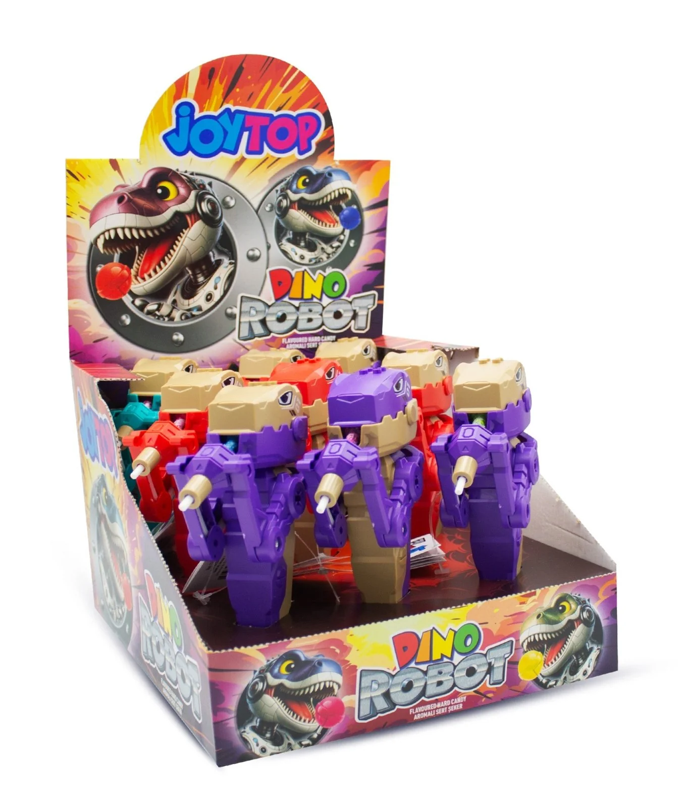 Joytop Dino Robot Lollipop with Toy 9 X 11g | جوي توب روبوت دينو مصاصة مع لعبة