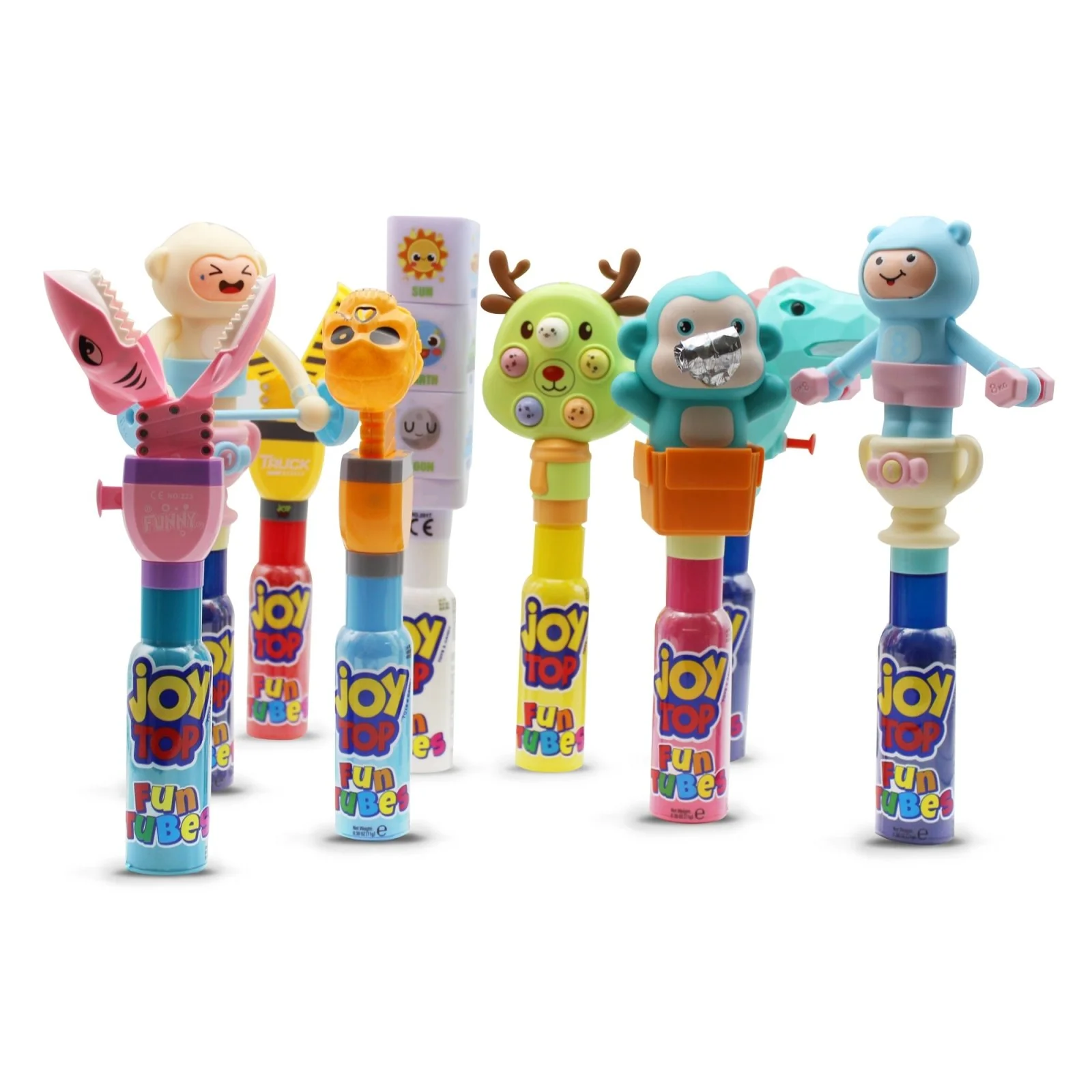 Joytop Fun Tubes Lollipop with Toys 11g | جوي توب مصاصة مع ألعاب