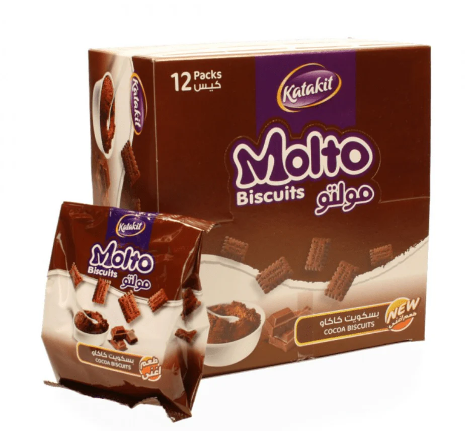 Katakit Molto Cocoa Biscuits Box 12 x 45g | كتاكيت مولتو بسكويت الكاكاو - Image 2