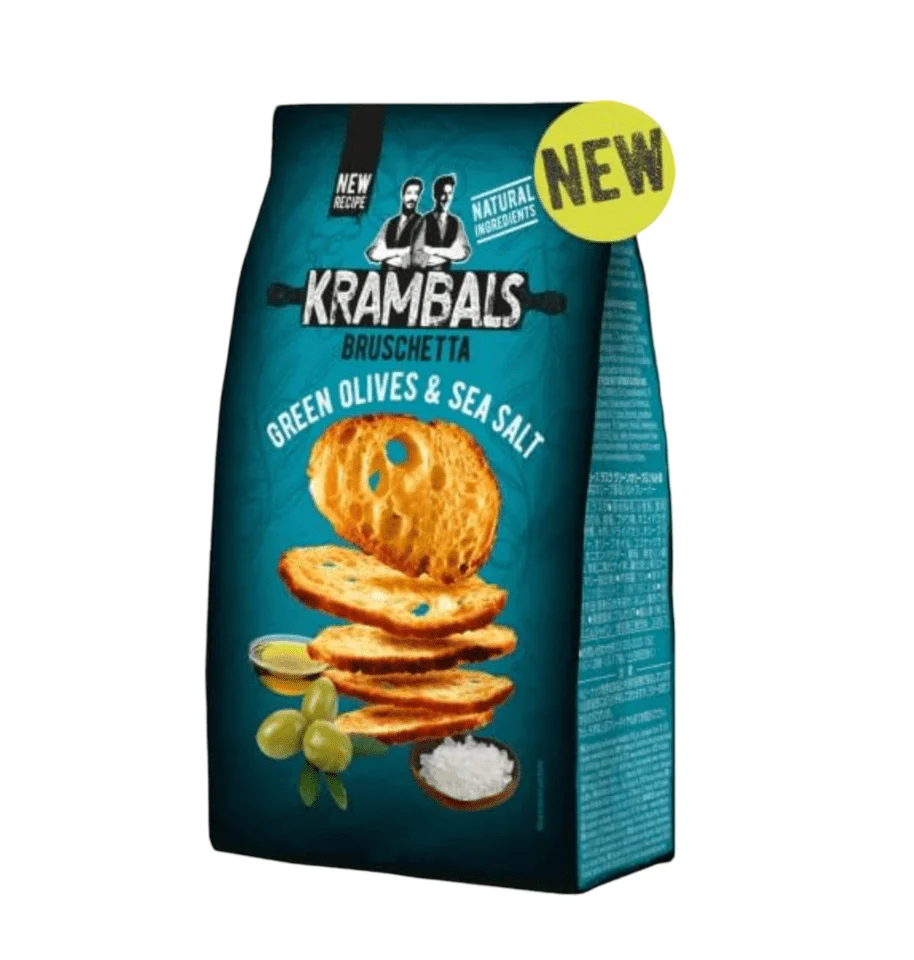 KRAMBALS Green Olives & Sea Salt 70g | خبز محمص بنكهة الزيتون وملح البحر