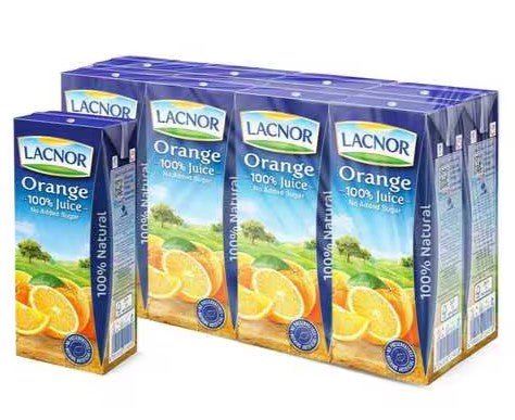 Lacnor Orange Juice 8Pcs*180 ml | لاكنور عصير برتقال