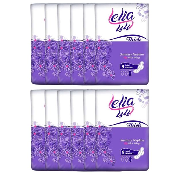 Lelia Thick Night Sanitary 12X9 Pads 310mm | فوط نسائية سميكة ليلية قياس 310 مم