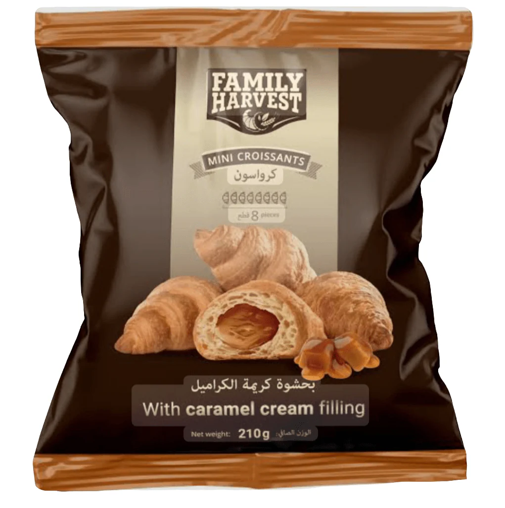 Family Harvest Mini Croissants Caramel 210g | كرواسون ميني بالكراميل