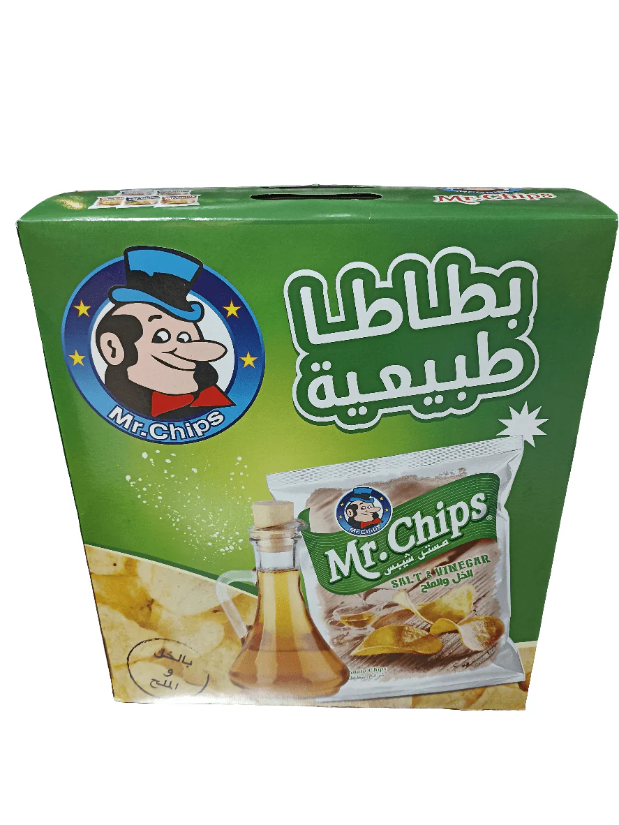 Mr Chips Salt and Vinegar Box 12x2g | مستر شيبس بالخل والملح