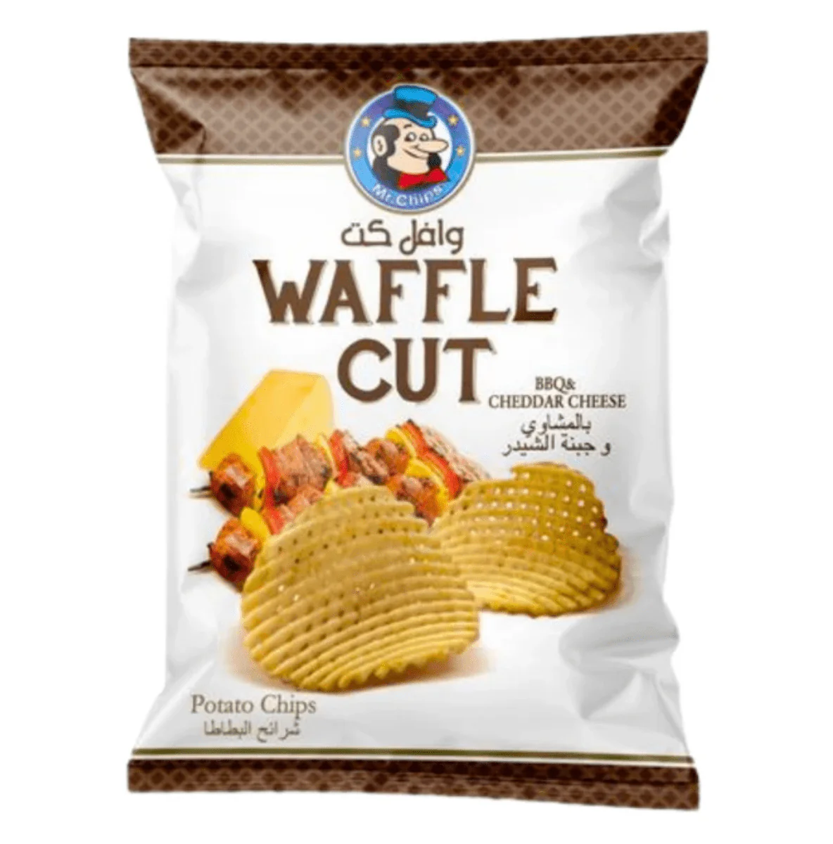 Mr Chips Waffle Cut BBQ and Cheddar Cheese 75g | مستر شيبس بالمشاوي وجبنة الشيدر