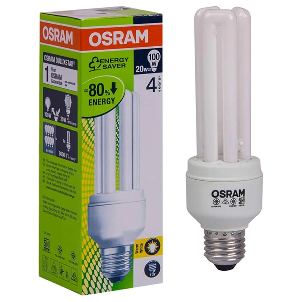 Osram Energy Saver 20W Warm White 3Pcs Set