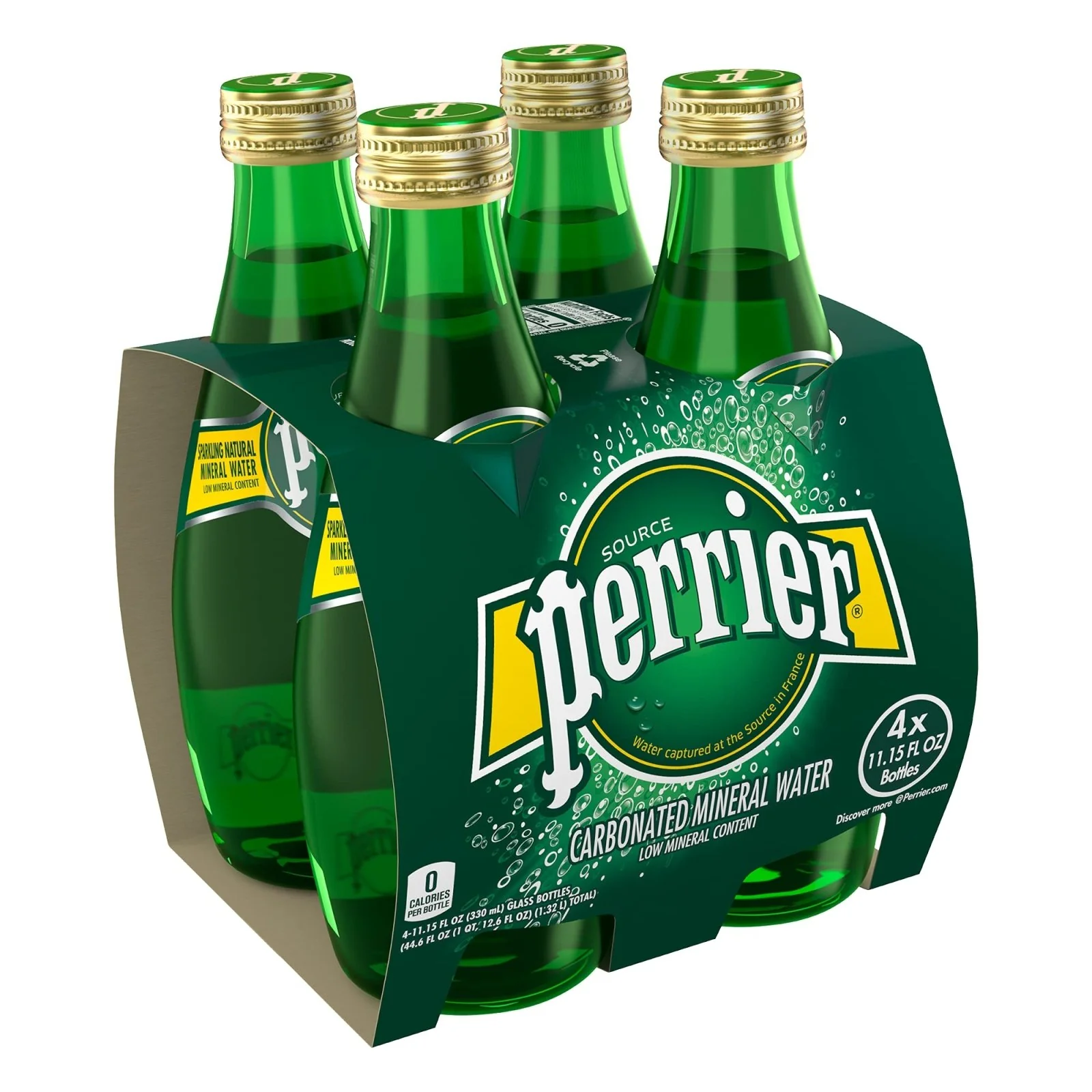 Perrier Carbonated Mineral Water Pack 4 x 330ml | مياه بيرييه المعدنية الغازية