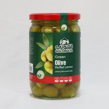Qalamouni Pepper Stuffed Green Olives 660g | قلموني زيتون محشي بالفلفل