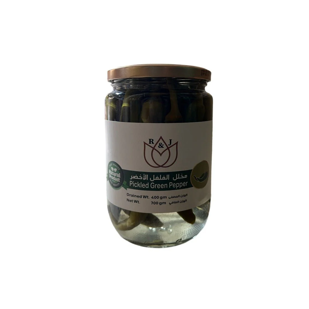 R&J Pickled Green Pepper 700g | آر آند جي مخلل الفلفل الاخضر