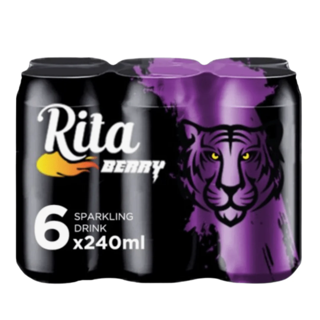 Rita Sparkling Drink Berry Can 6X240ml | ريتا مشروب غازي بنكهة التوت