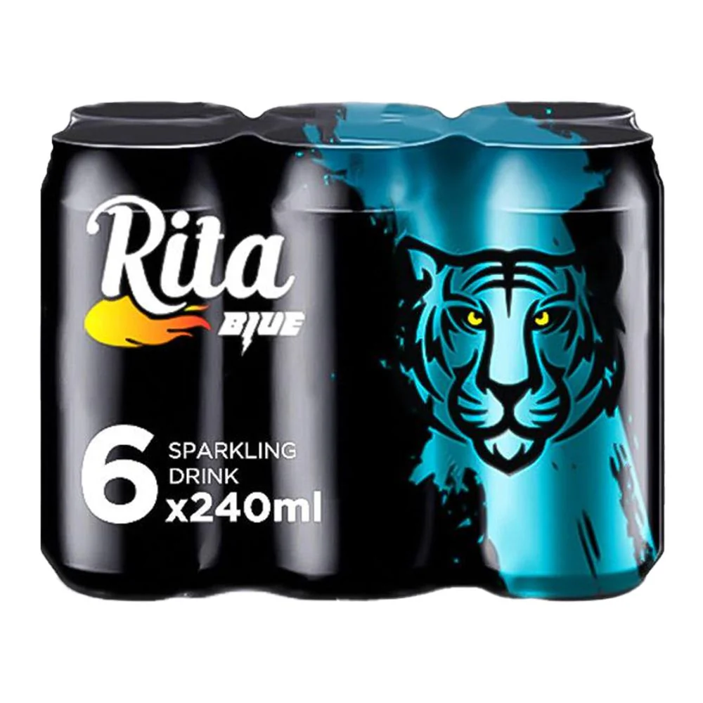 Rita Sparkling Drink Blue Can 6X240ml | ريتا مشروب غازي بلو باور