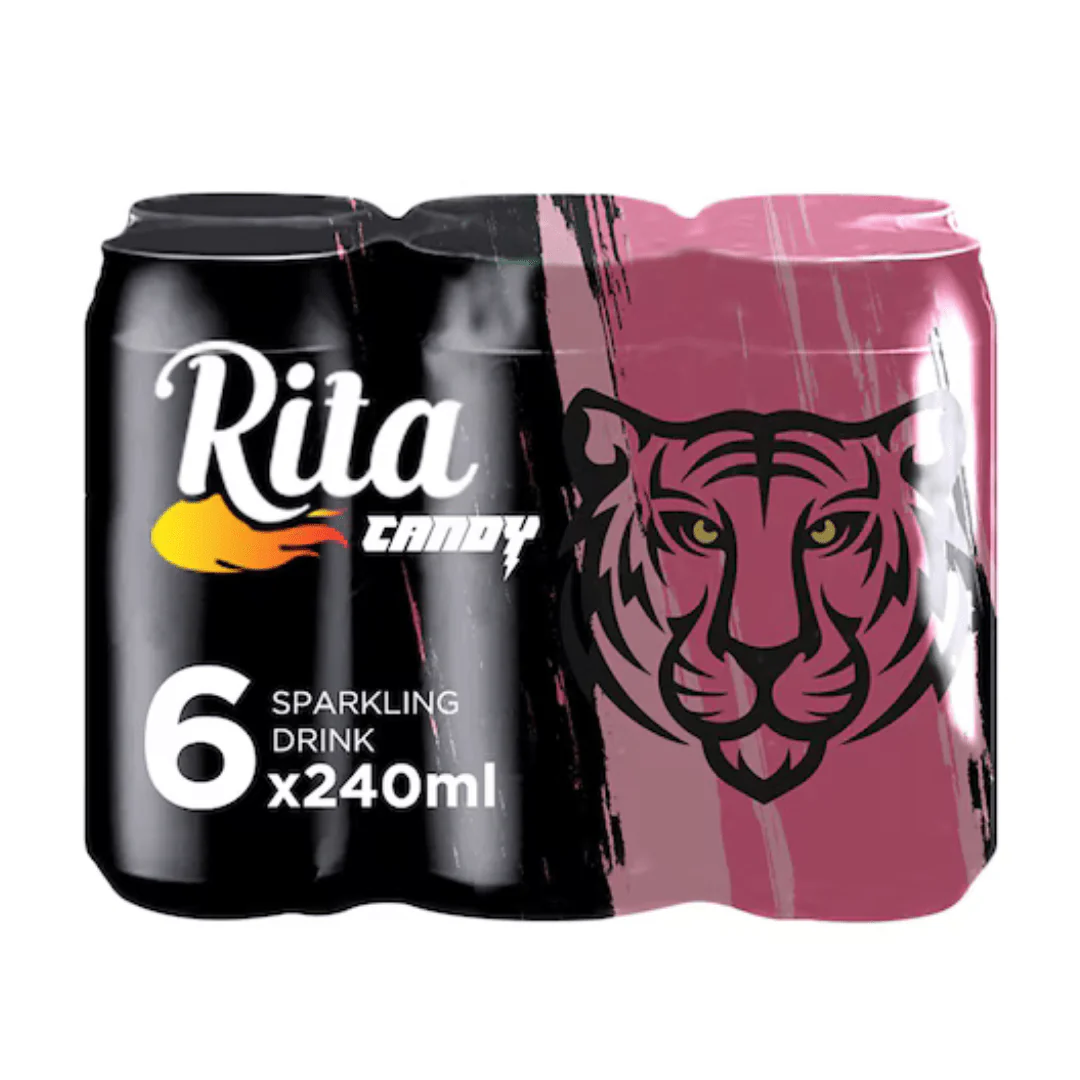 Rita Sparkling Drink Candy Can 6X240ml | ريتا مشروب غازي بطعم الكاندي