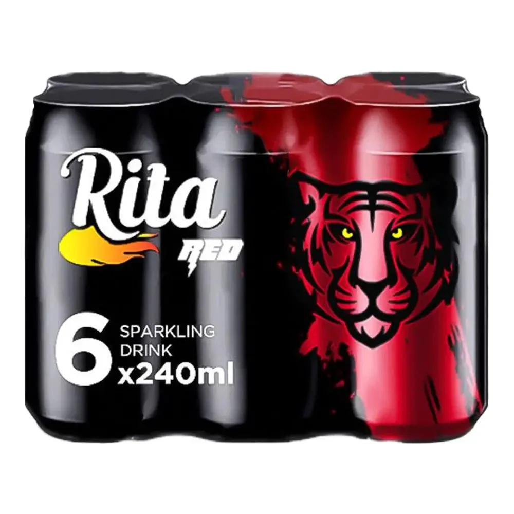 Rita Sparkling Drink Red Can 6X240ml | ريتا مشروب غازي أحمر