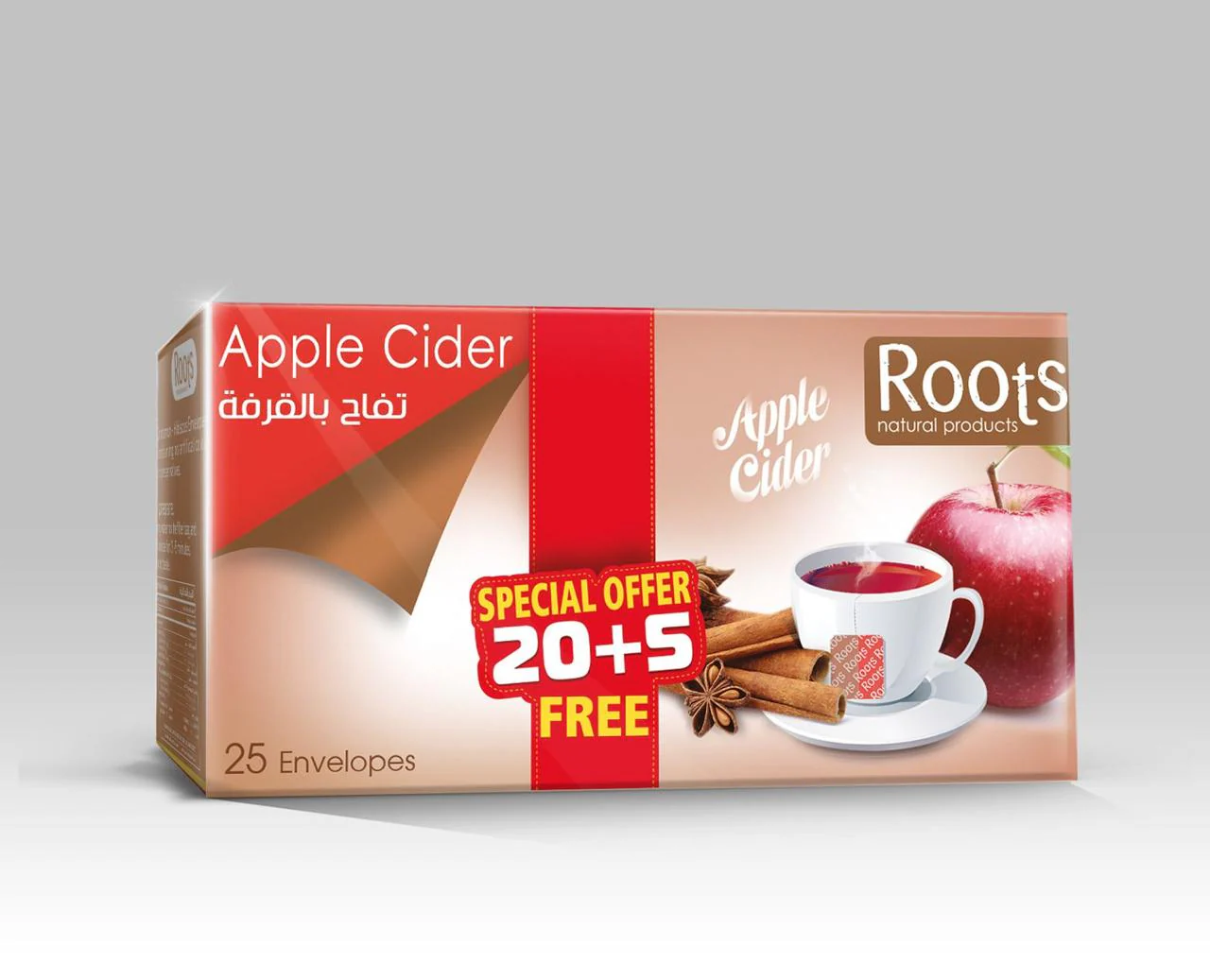 Roots Apple Cider Tea 25bags | روتس شاي تفاح قرفة