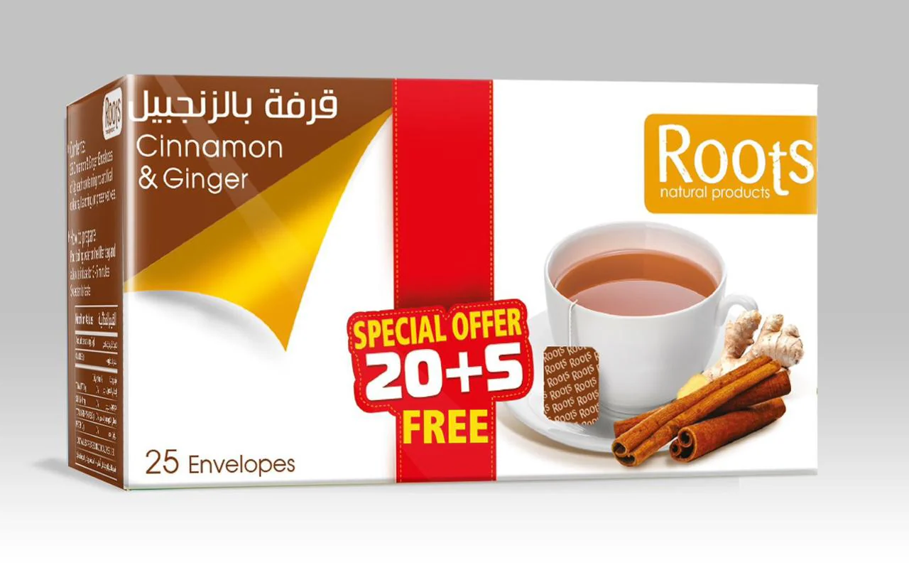 Roots Cinnamon & Ginger Tea 25bags | روتس شاي قرفة بالزنجبيل