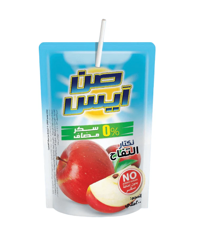 Sun Ice Sugar-Free Apple Nectar Box 10 x 200ml | صن آيس نكتار التفاح - Image 2