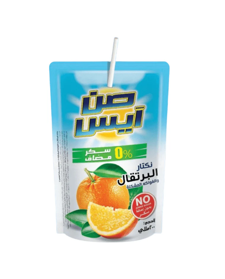 Sun Ice Sugar-Free Orange Nectar Box 10 x 200ml | صن آيس نكتار البرتقال - Image 2