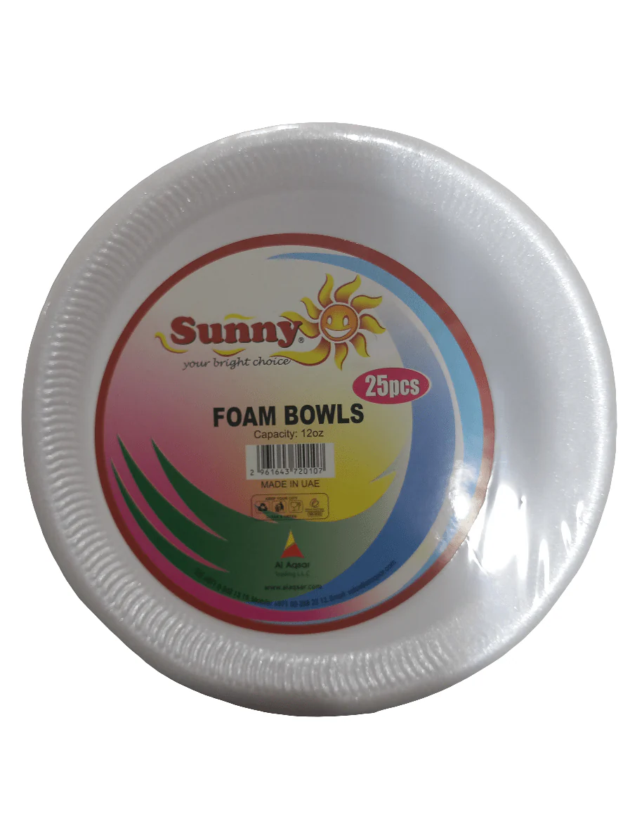 Sunny Foam Bowls 12Oz x 25 pcs |  زبديات بلاستيكية