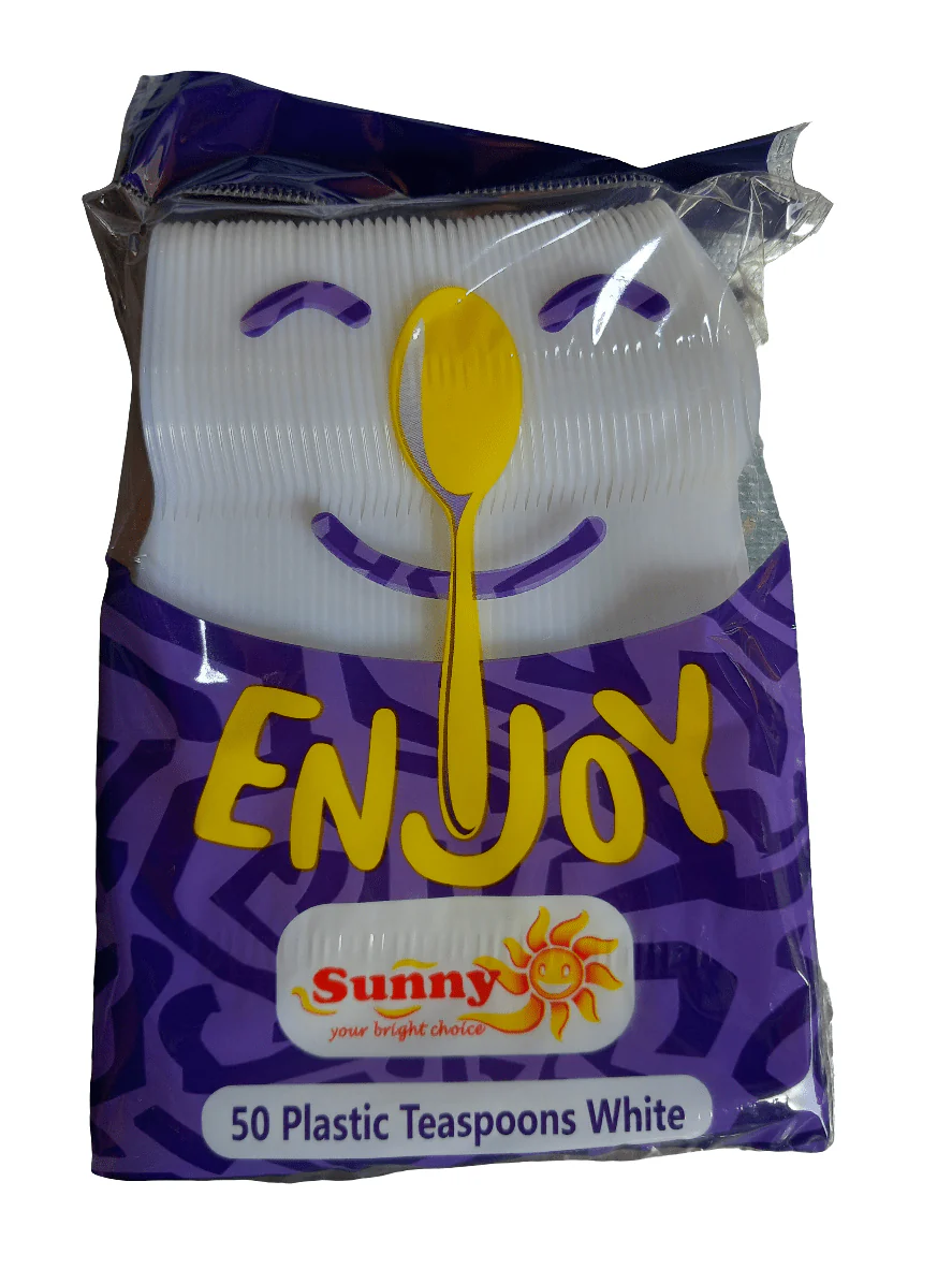 Sunny Plastic Teaspoons 50Pcs | ملاعق بلاستيكية صغيرة