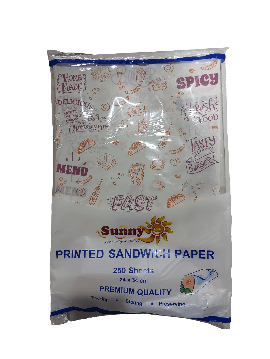 Sunny Sandwich Paper Printed 250 Sheets | ورق للسندويشات عليه طباعة
