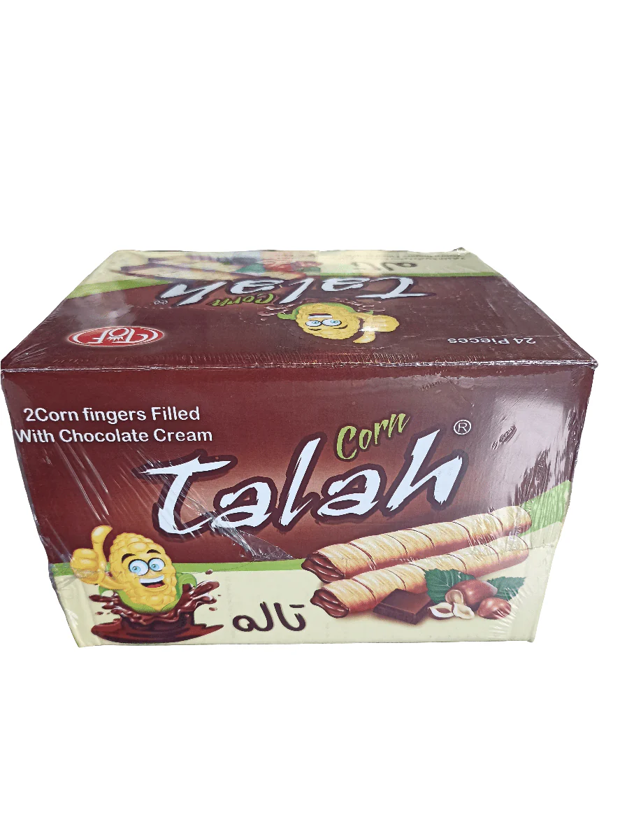 Talah Corn Fingers Chocolate Cream Box 24 x 12g | تالة اصابع الذرة بالشوكولا